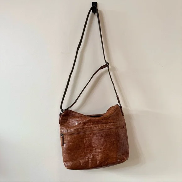 Jack Georges basketweave Leather Shoulder Bag - Picture 7 of 9